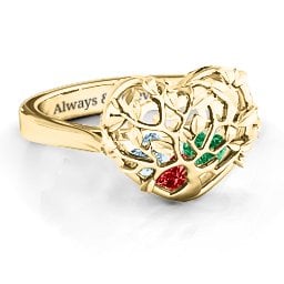 Caged Hearts Ring with 2-6 Stones