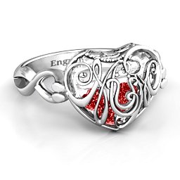 Caged Hearts Ring with 2-6 Stones