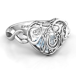 Caged Hearts Ring with 2-6 Stones