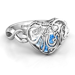 Caged Hearts Ring with 2-6 Stones