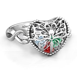 Caged Hearts Ring with 2-6 Stones
