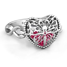 Caged Hearts Ring with 2-6 Stones