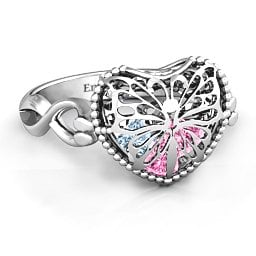 Caged Hearts Ring with 2-6 Stones