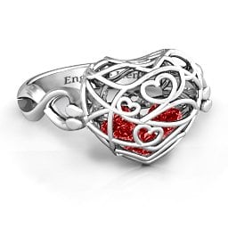 Caged Hearts Ring with 2-6 Stones