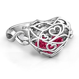 Caged Hearts Ring with 2-6 Stones
