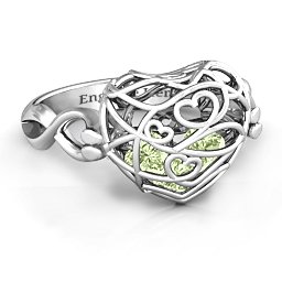 Caged Hearts Ring with 2-6 Stones