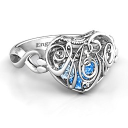 Caged Hearts Ring with 2-6 Stones