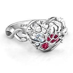 Caged Hearts Ring with 2-6 Stones