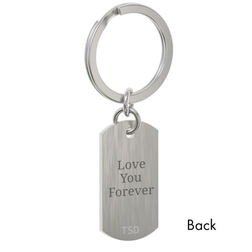 Engravable GRANDPA Dog Tag Keychain with Year