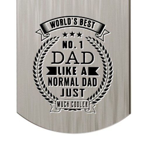 Engravable World's Best Dad Dog Tag Keychain