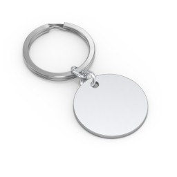 Engravable Photo Round Disc Keychain in Stainless Steel