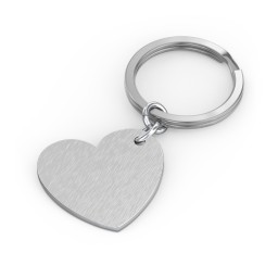Engravable Photo Heart Disc Keychain in Stainless Steel