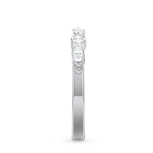 The Audrey Wedding Band – 14K White Gold with Lab Diamond