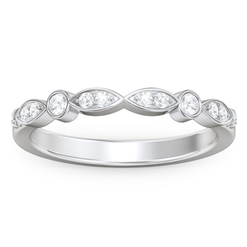 The Audrey Wedding Band – 14K White Gold with Lab Diamond