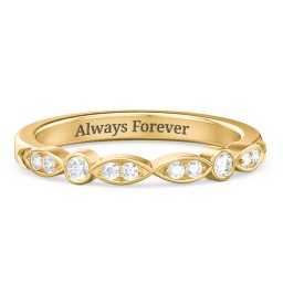 The Audrey Wedding Band in 9K Solid Yellow Gold with Diamond