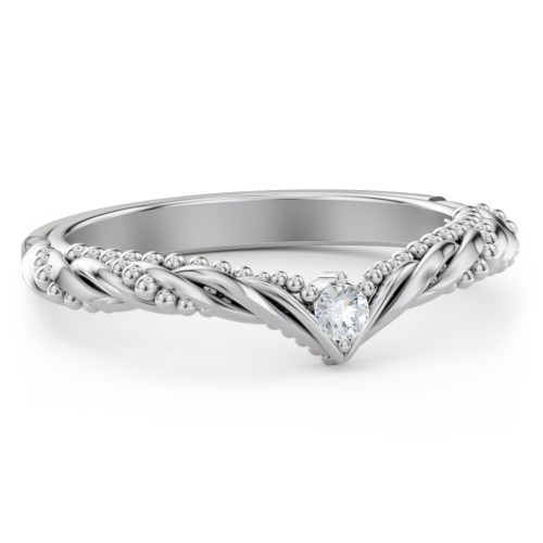 The Rita Diamond Wedding Band – 14K White Gold with Lab Diamond