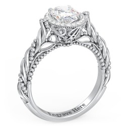 Vintage Diamond Engagement Ring with Accents and Halo Setting - "The Rita"