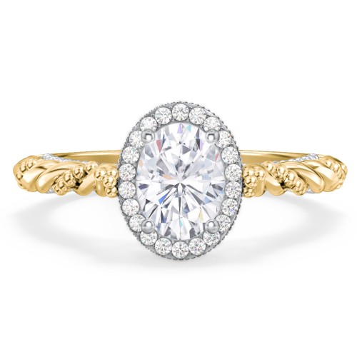 Vintage Diamond Engagement Ring with Accents and Halo Setting - "The Rita"