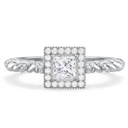 Vintage Diamond Engagement Ring with Accents and Halo Setting - "The Rita"