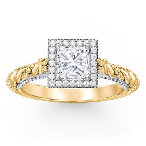 Vintage Diamond Engagement Ring with Accents and Halo Setting - "The Rita"