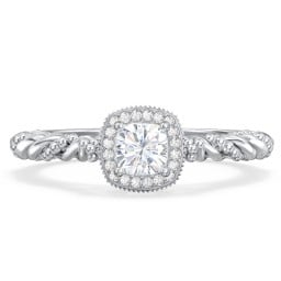 Vintage Diamond Engagement Ring with Accents and Halo Setting - "The Rita"