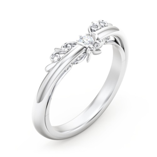 The Sophia Diamond Wedding Band – 14K White Gold with Lab Diamond