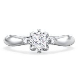 Classic Solitaire Diamond Engagement Ring with Butterfly and Scroll Details - "The Sophia"