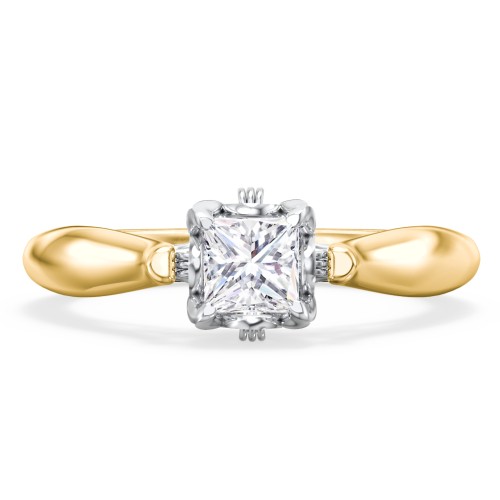Classic Solitaire Diamond Engagement Ring with Butterfly and Scroll Details - "The Sophia"