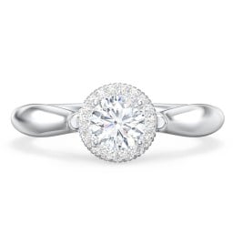 Classic Halo Diamond Engagement Ring and Butterfly and Scroll Details - "The Sophia"