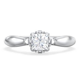 Classic Solitaire Diamond Engagement Ring with Butterfly and Scroll Details - "The Sophia"