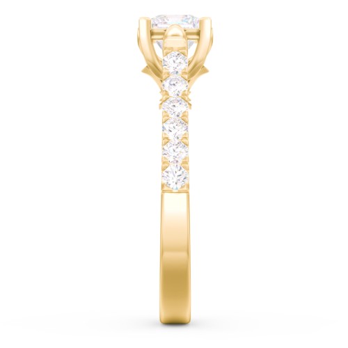 Solitaire Diamond Engagement Ring with Accents and Bow Detail