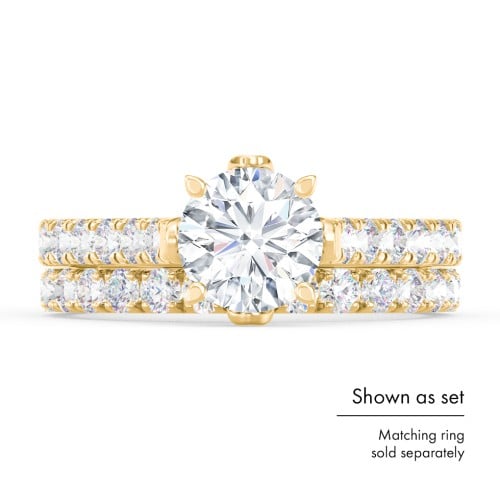 Solitaire Diamond Engagement Ring with Accents and Bow Detail