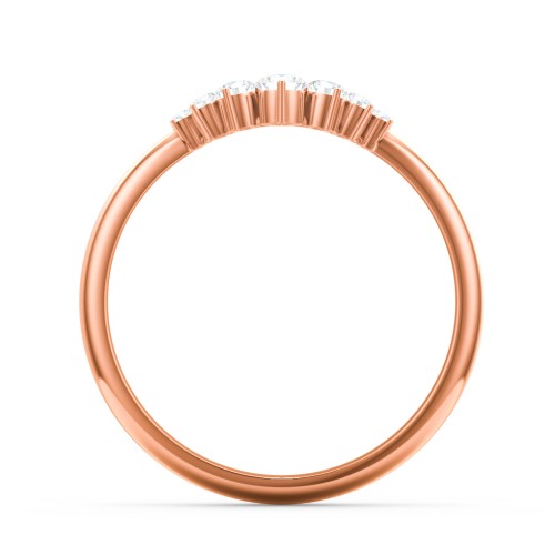 Graduated Diamond Tiara Wedding Band Ring – 9kt Rose Gold with Lab Diamond