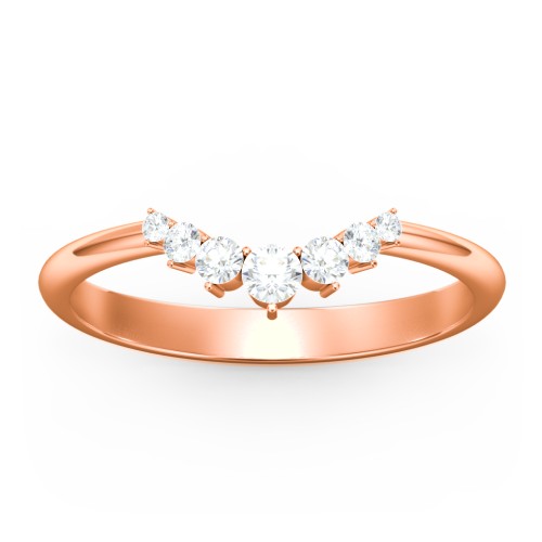 Graduated Diamond Tiara Wedding Band Ring – 9kt Rose Gold with Lab Diamond