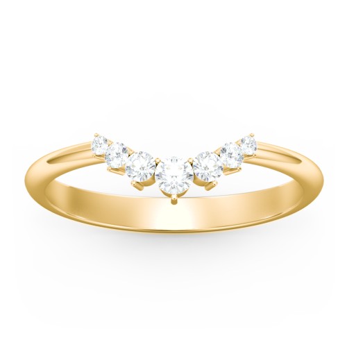 Graduated Diamond Tiara Wedding Band Ring