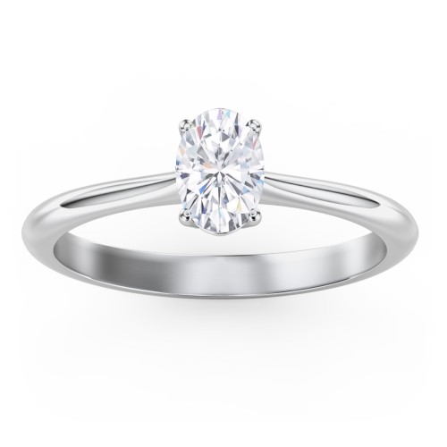 Classic Solitaire Engagement Ring – 14K White Gold
