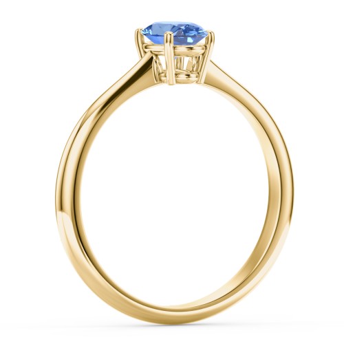 Classic Solitaire Engagement Ring – 9kt Yellow Gold with IceBlueSapp-OV-0.50