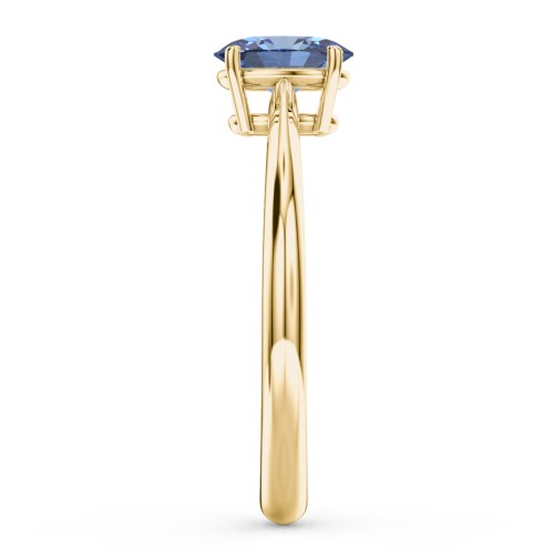 Classic Solitaire Engagement Ring – 9kt Yellow Gold with IceBlueSapp-OV-0.50