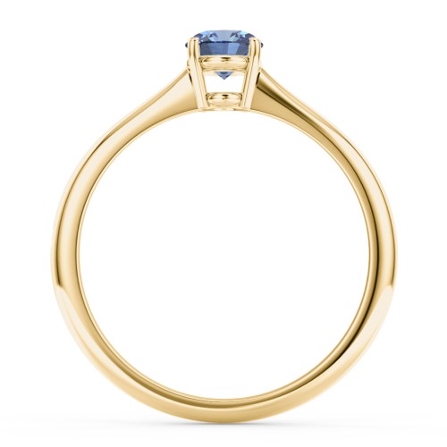 Classic Solitaire Engagement Ring – 9kt Yellow Gold with IceBlueSapp-OV-0.50