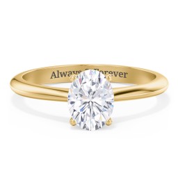 Classic Solitaire Engagement Ring in 9K Solid Yellow Gold with 04LABDIAM-OV-1.00-SI1-G-G