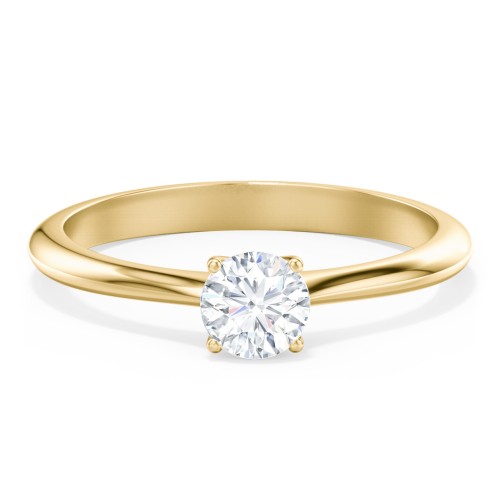Classic Solitaire Engagement Ring – 9kt Yellow Gold
