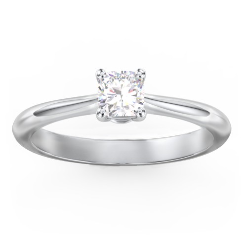 Classic Solitaire Engagement Ring – 14K White Gold