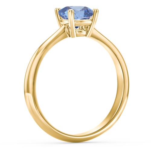 Classic Solitaire Engagement Ring – 9kt Yellow Gold with IceBlueSapp-CU-0.50