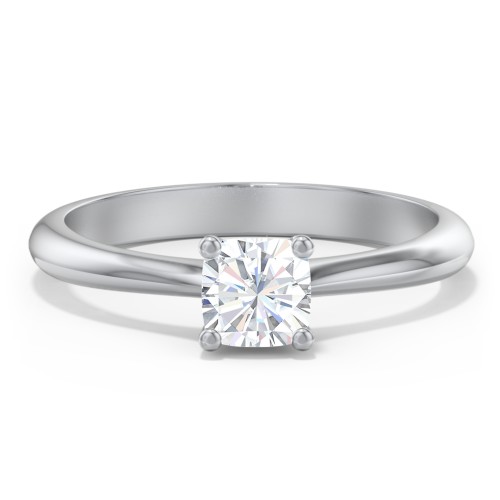 Classic Solitaire Engagement Ring – 14K White Gold