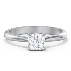 Classic Solitaire Engagement Ring – 14K White Gold