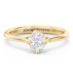 Solitaire Engagement Ring with Vintage Filigree Setting in 9K Solid Yellow Gold with 04LABDIAM-OV-0.50-VS2-G-G