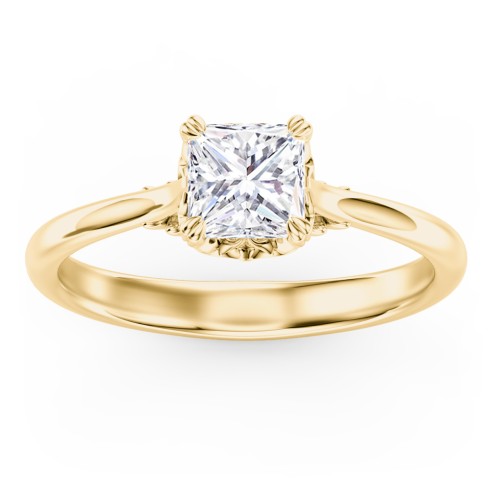 Solitaire Engagement Ring with Vintage Filigree Setting