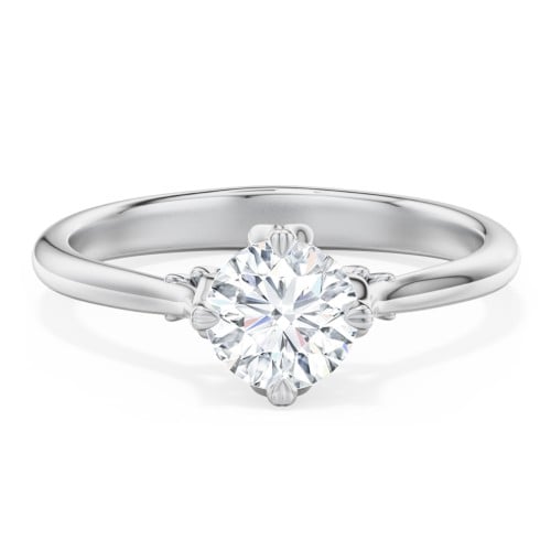 Solitaire Engagement Ring with Vintage Filigree Setting