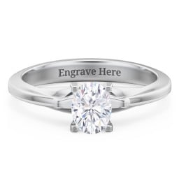 Solitaire Engagement Ring with Peaked Shoulders
