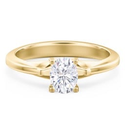 Solitaire Engagement Ring with Peaked Shoulders